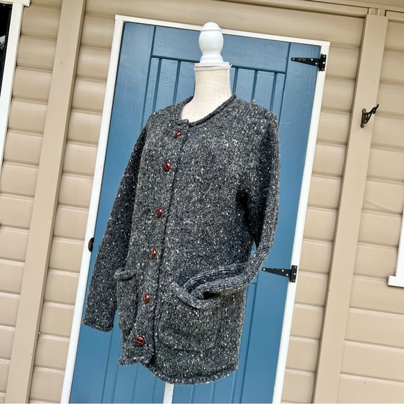Aran Woollen Mills Women's Gray Tweed Sweater Women Size XL - Picture 2 of 9